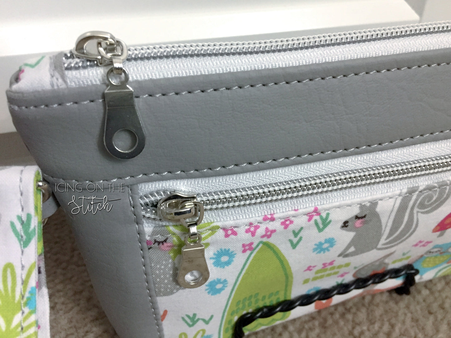 Woodland Print Double Zipper Wristlet