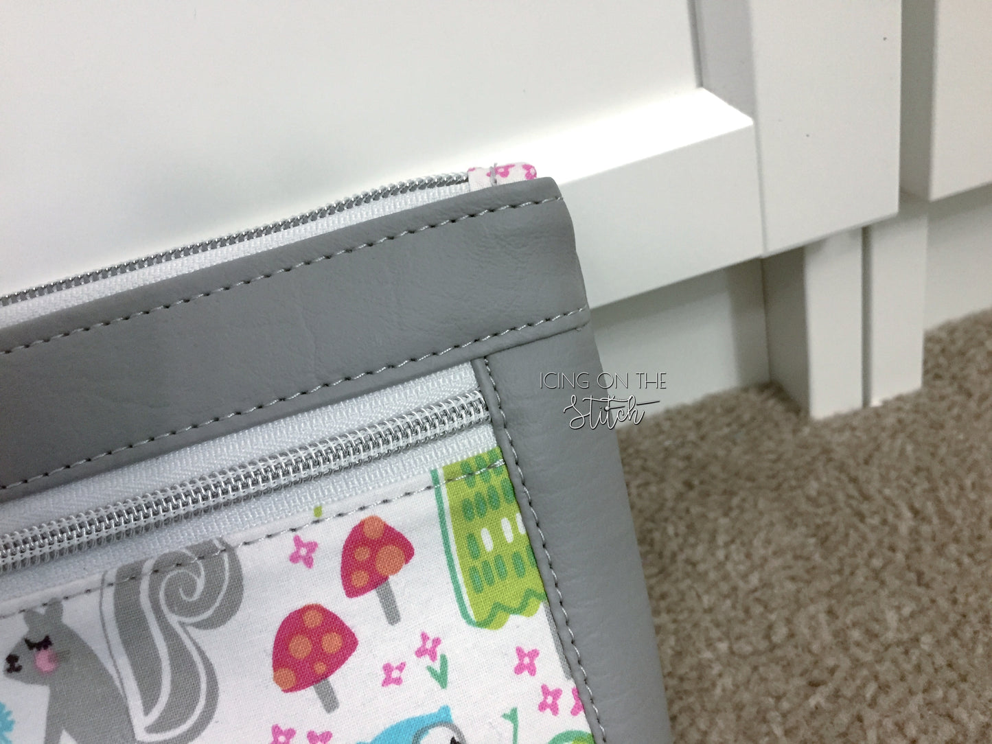 Woodland Print Double Zipper Wristlet