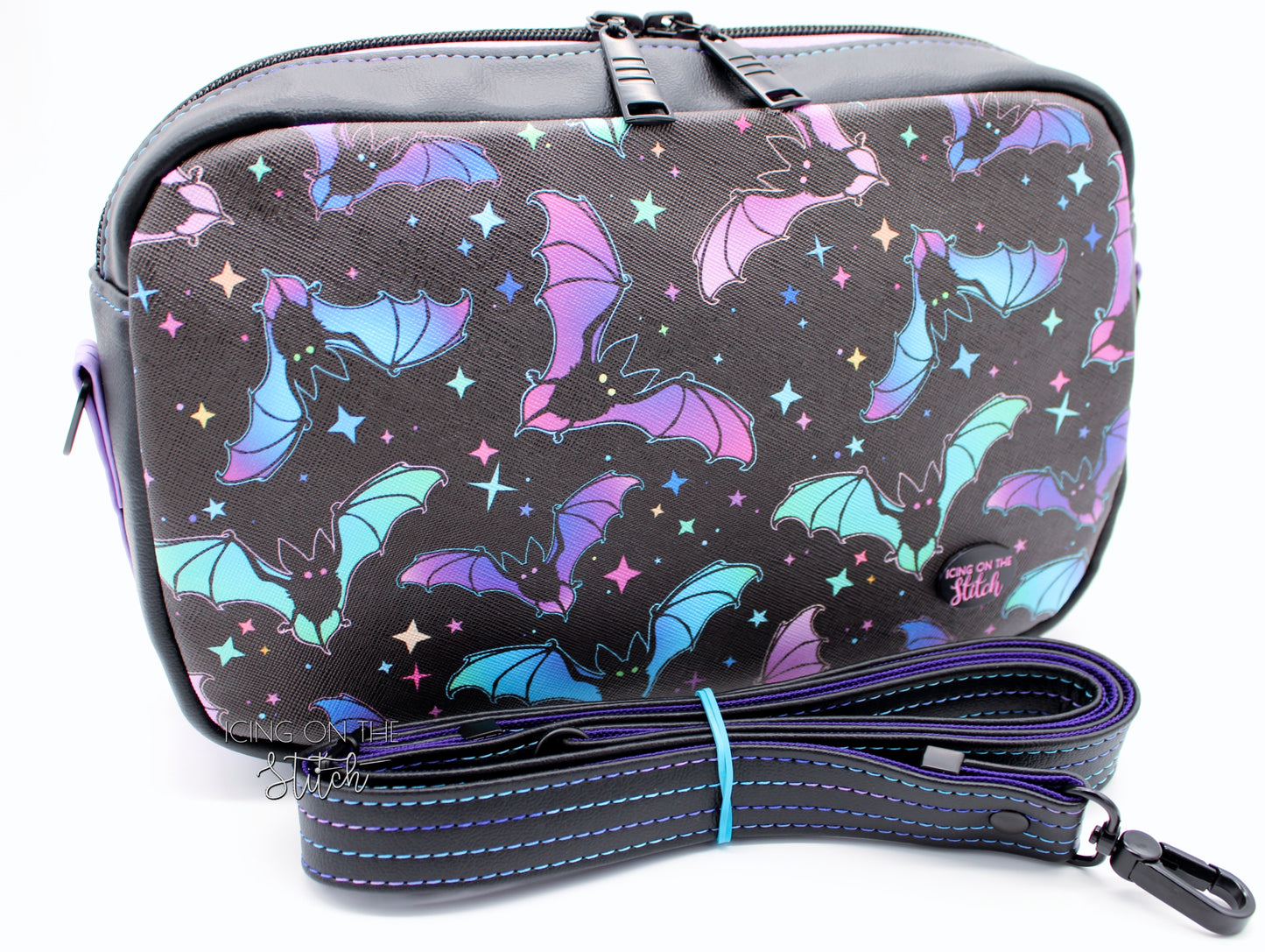 Neon Bats Halloween Crossbody Bag