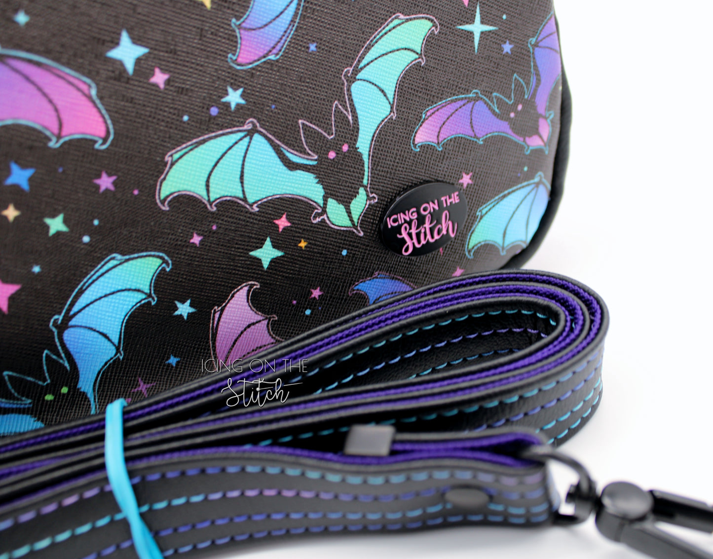 Neon Bats Halloween Crossbody Bag