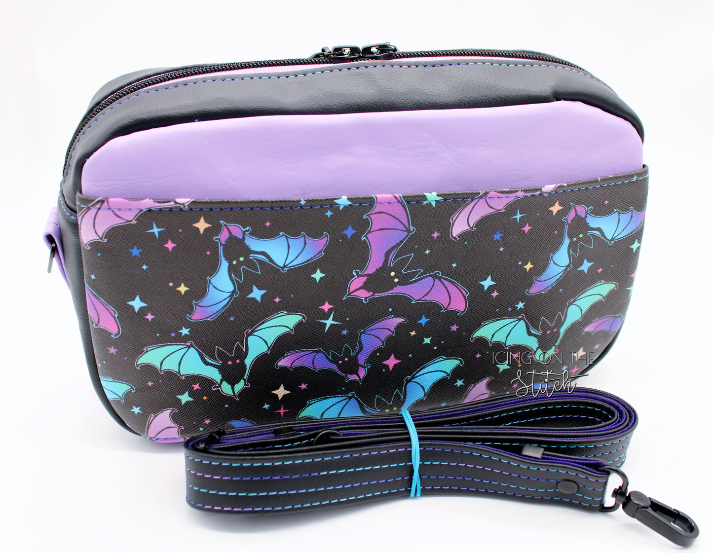 Neon Bats Halloween Crossbody Bag