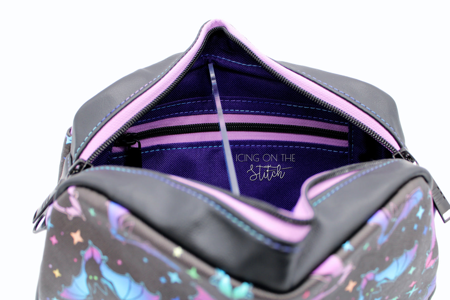 Neon Bats Halloween Crossbody Bag