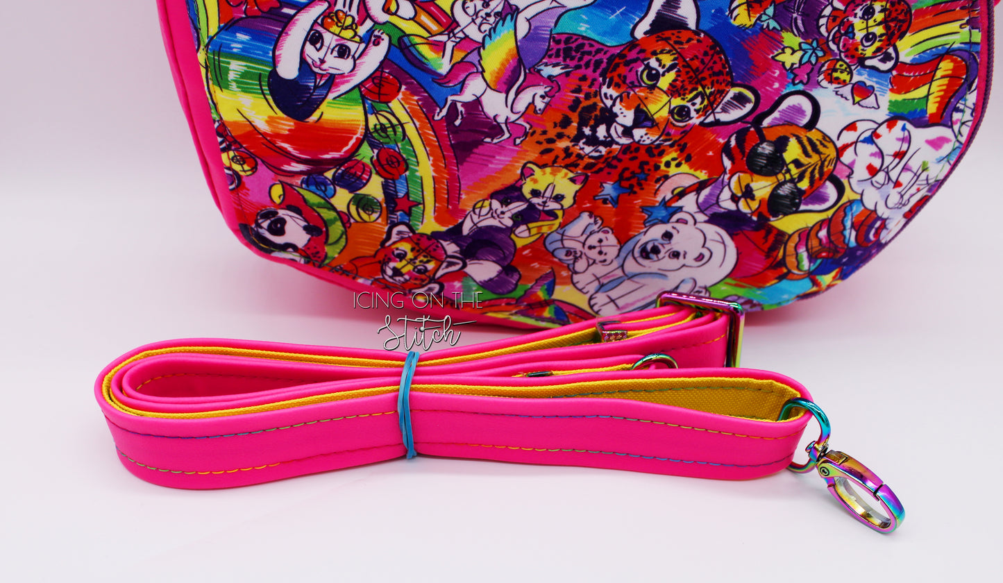 Neon Animal Friends Heart Shaped Crossbody Bag