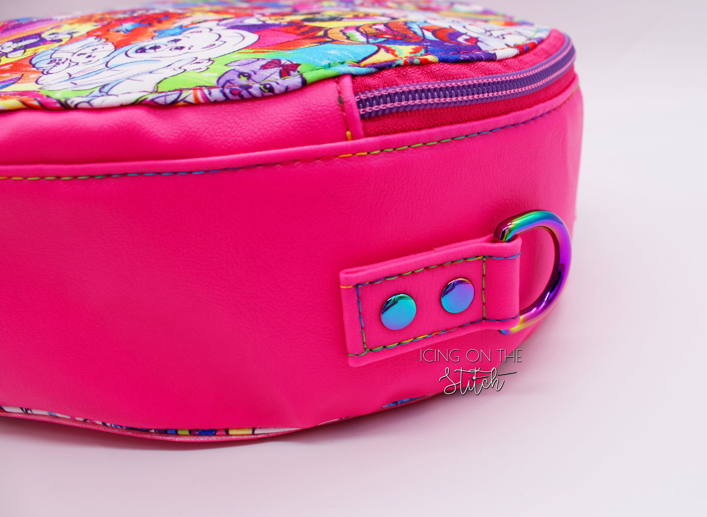 Neon Animal Friends Heart Shaped Crossbody Bag