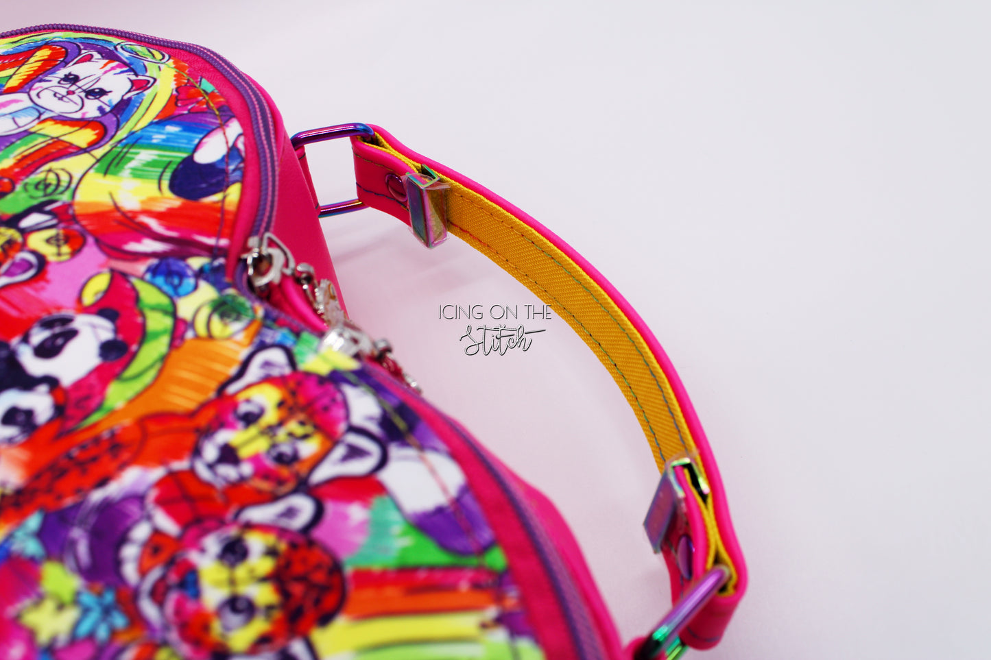 Neon Animal Friends Heart Shaped Crossbody Bag