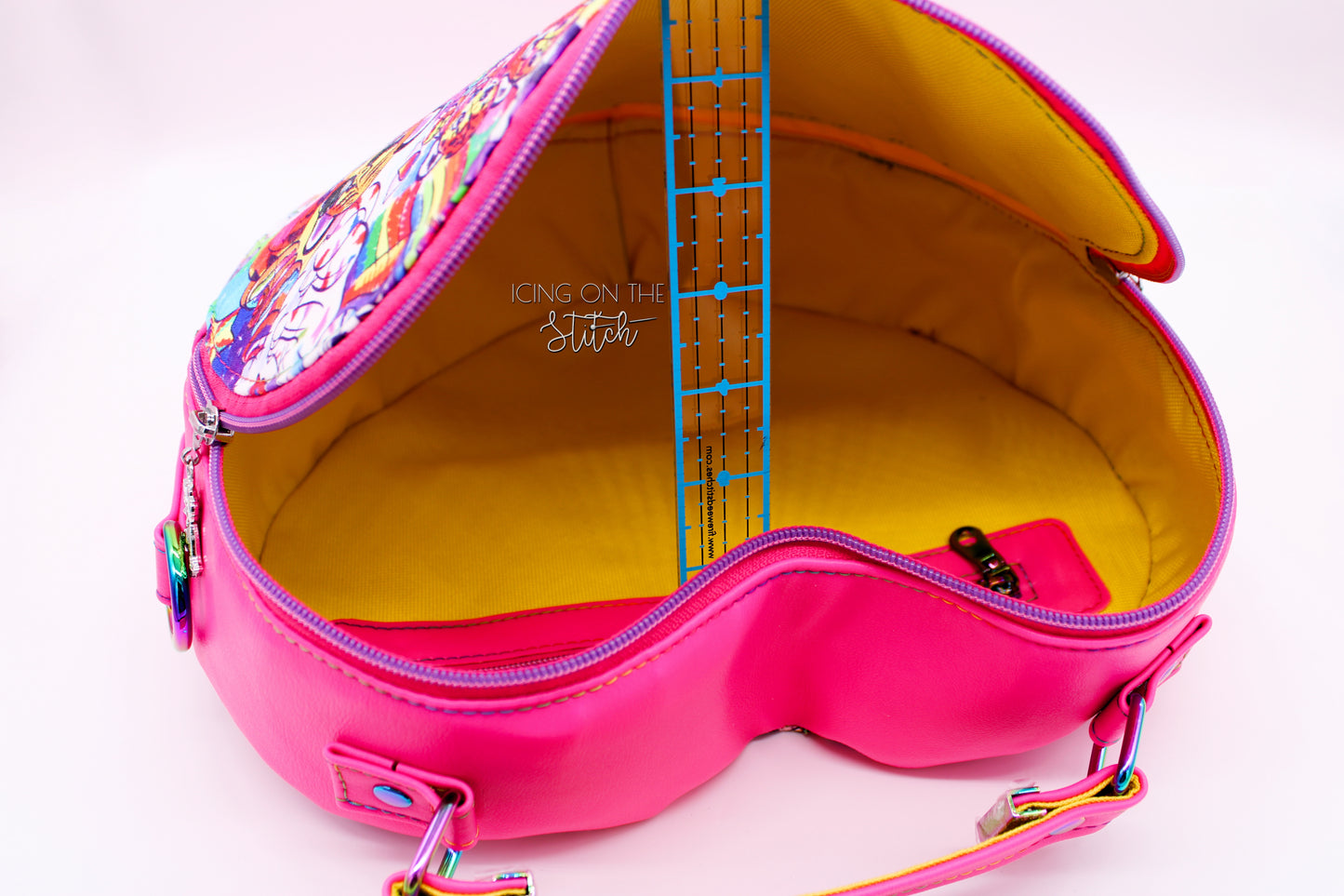 Neon Animal Friends Heart Shaped Crossbody Bag