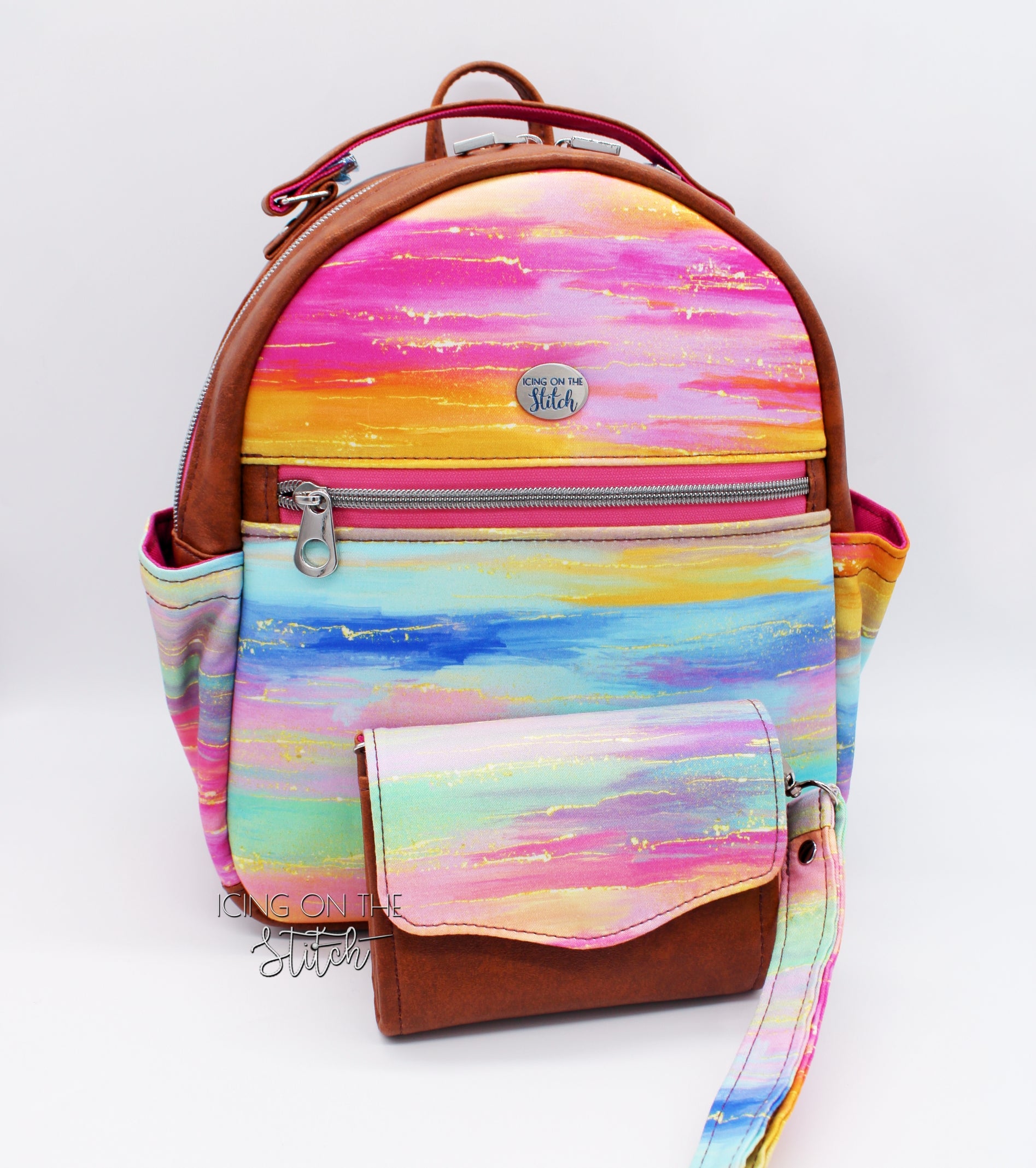 Rainbow Sunset Mini Backpack and Wallet Set – Icing On The Stitch