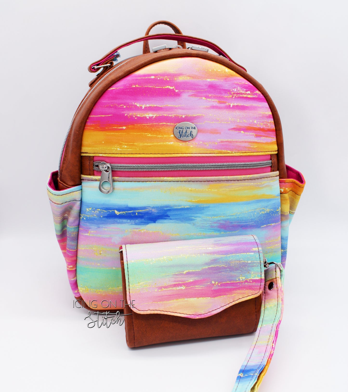 Rainbow Sunset Mini Backpack and Wallet Set