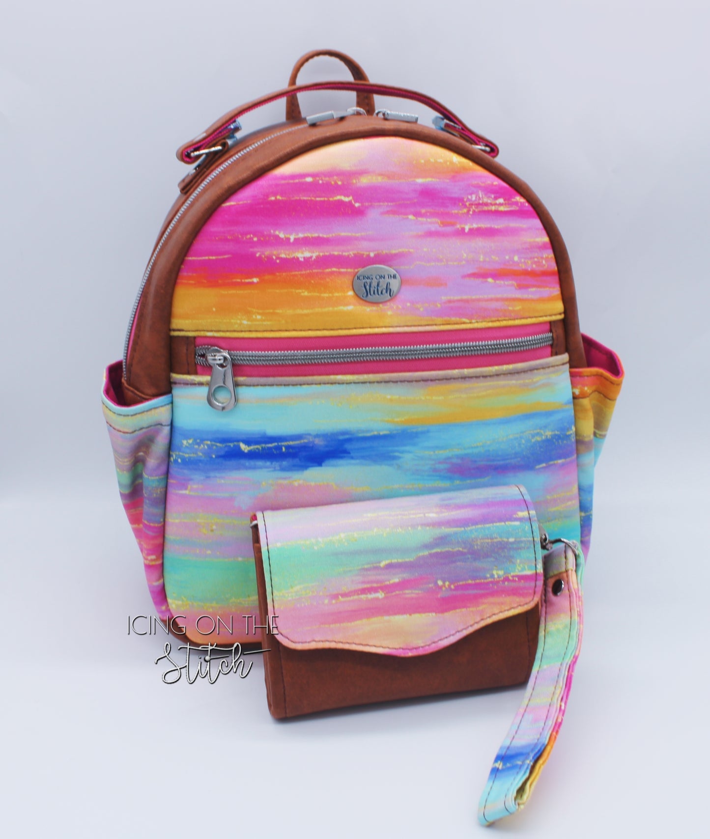 Rainbow Sunset Mini Backpack and Wallet Set