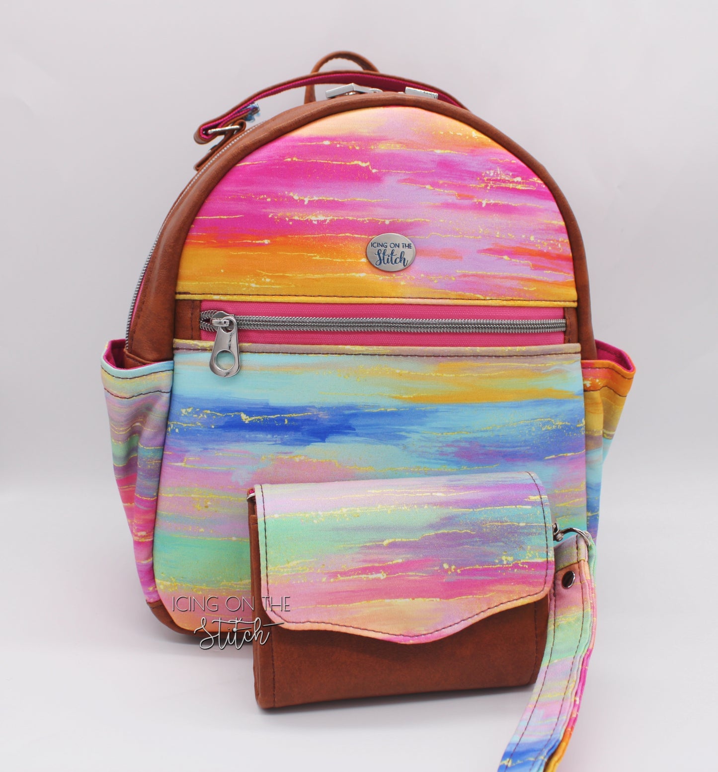 Rainbow Sunset Mini Backpack and Wallet Set