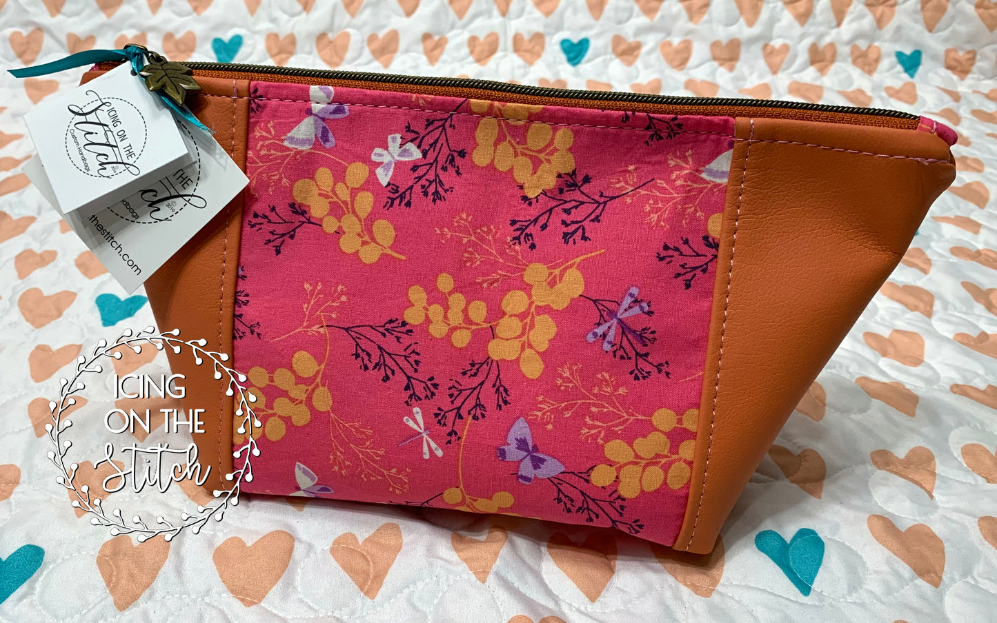 Pink Twiggy Print Peek A Boo Makeup Bag