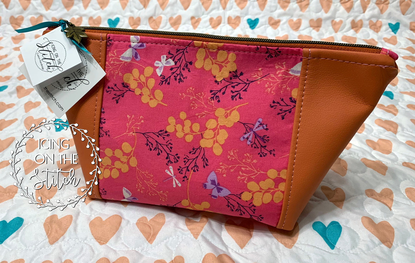 Pink Twiggy Print Peek A Boo Makeup Bag