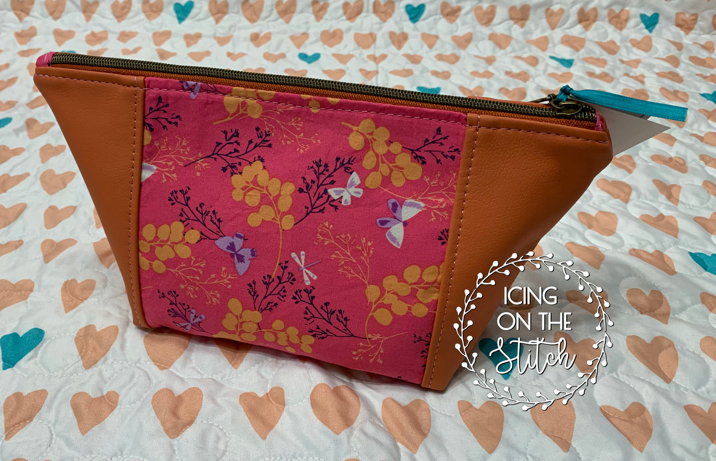 Pink Twiggy Print Peek A Boo Makeup Bag