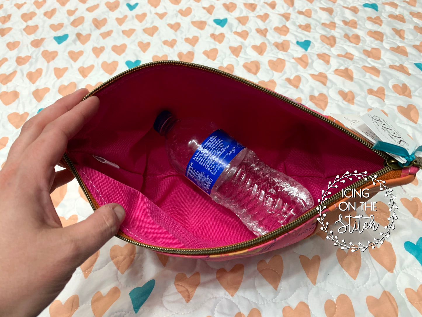 Pink Twiggy Print Peek A Boo Makeup Bag