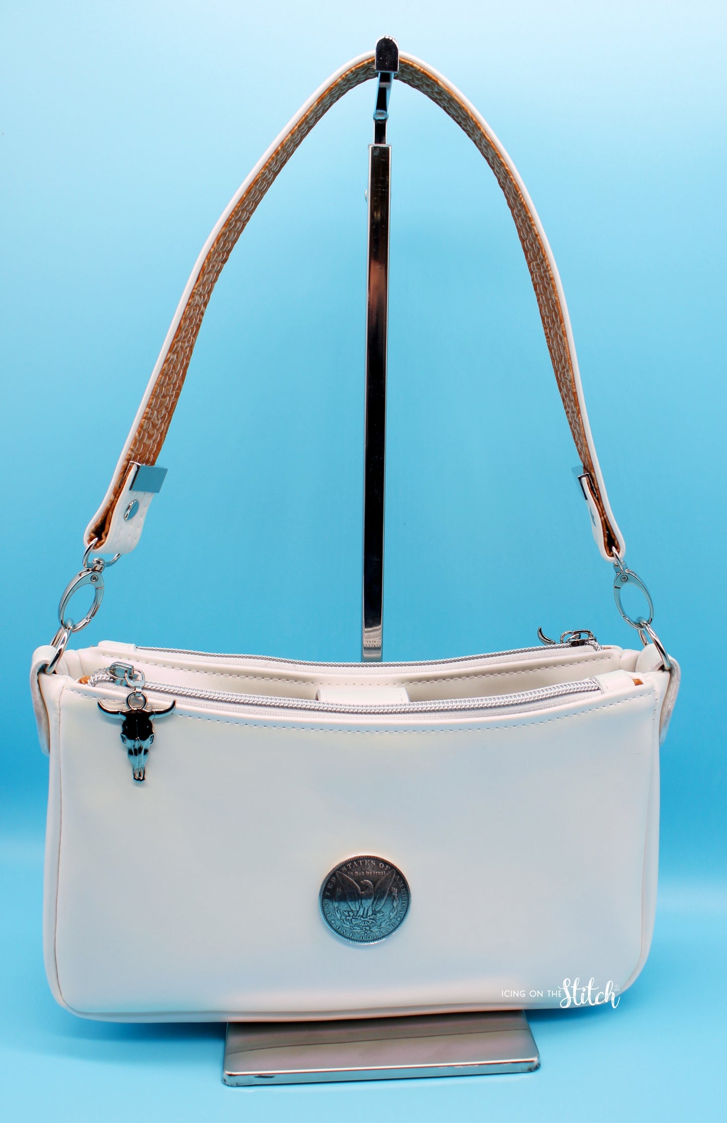 Pearl White "Silver Dollar" Aries Crossbody