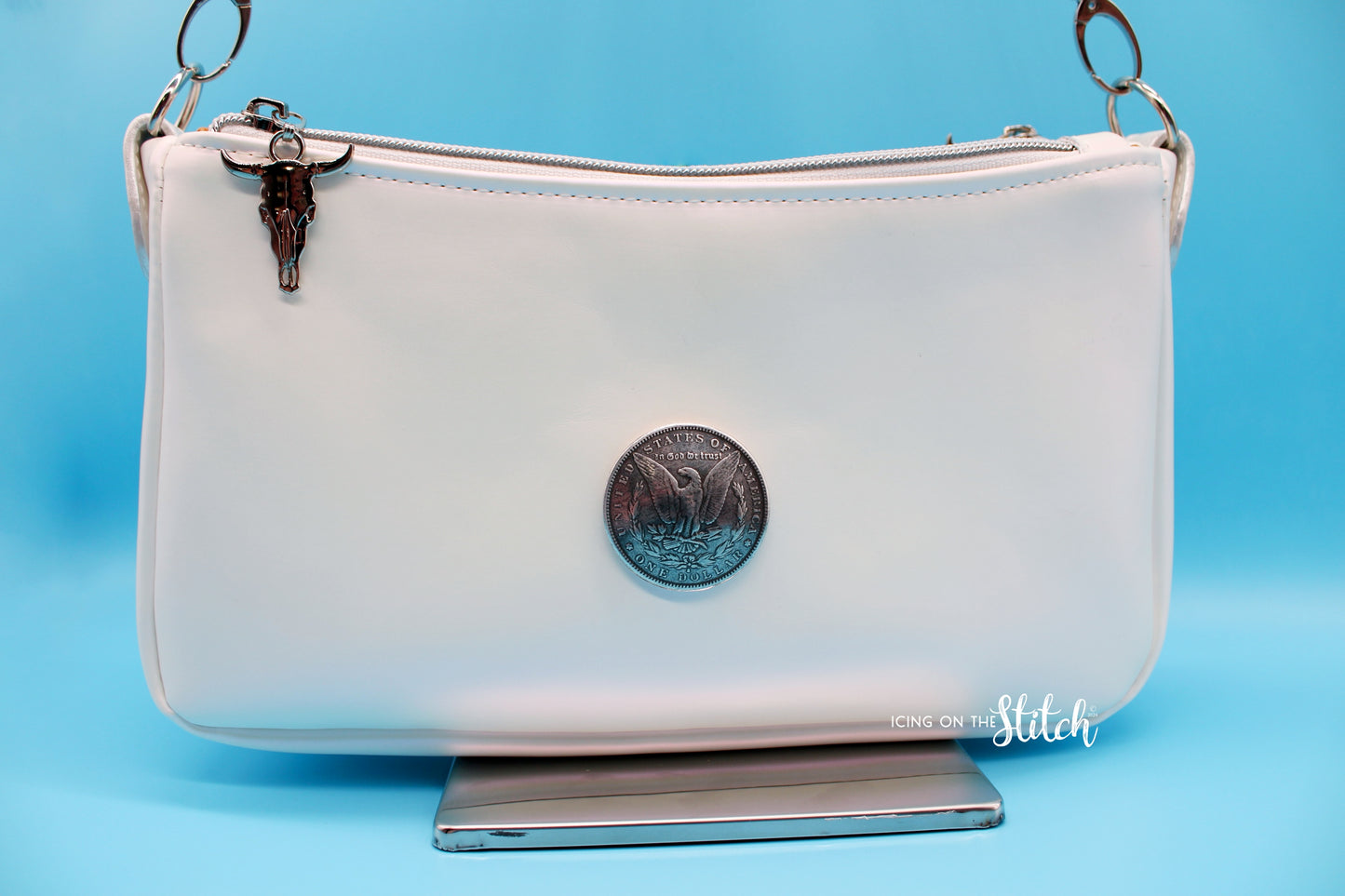 Pearl White "Silver Dollar" Aries Crossbody