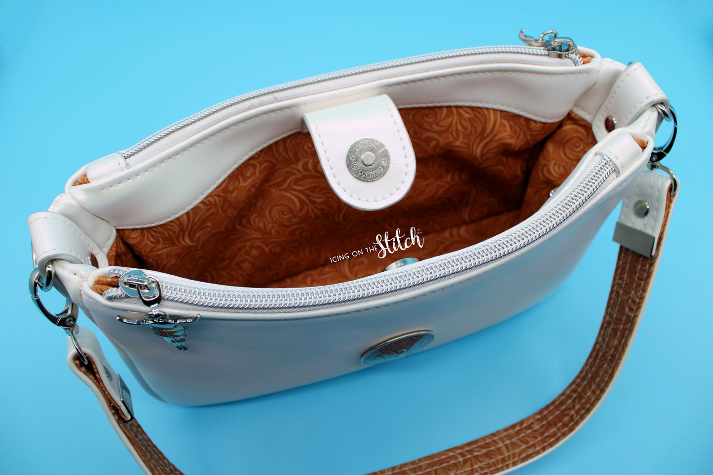 Pearl White "Silver Dollar" Aries Crossbody