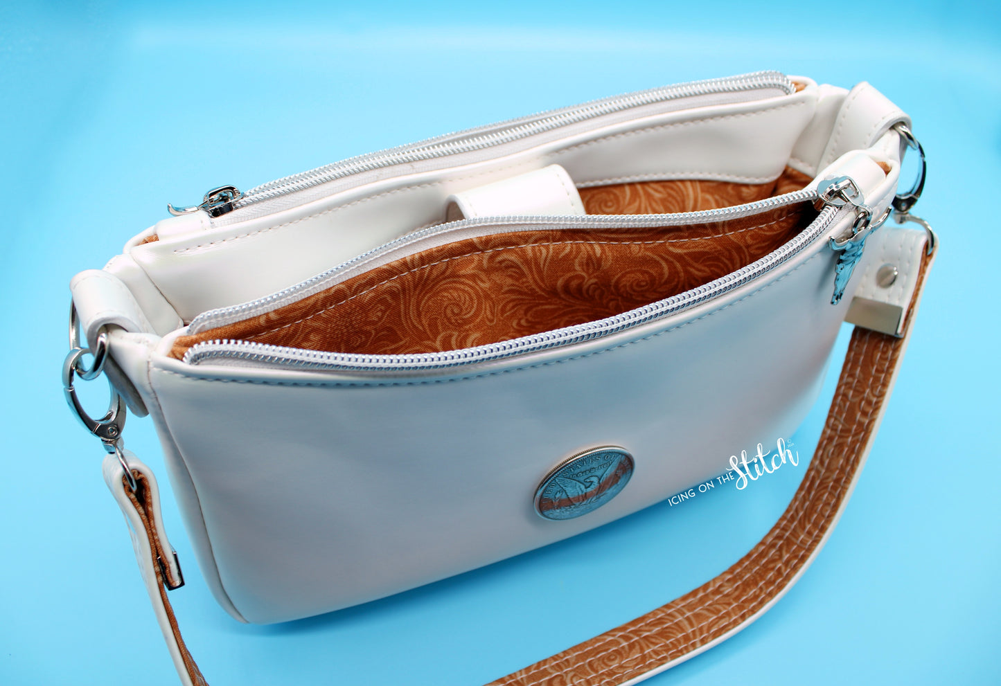 Pearl White "Silver Dollar" Aries Crossbody
