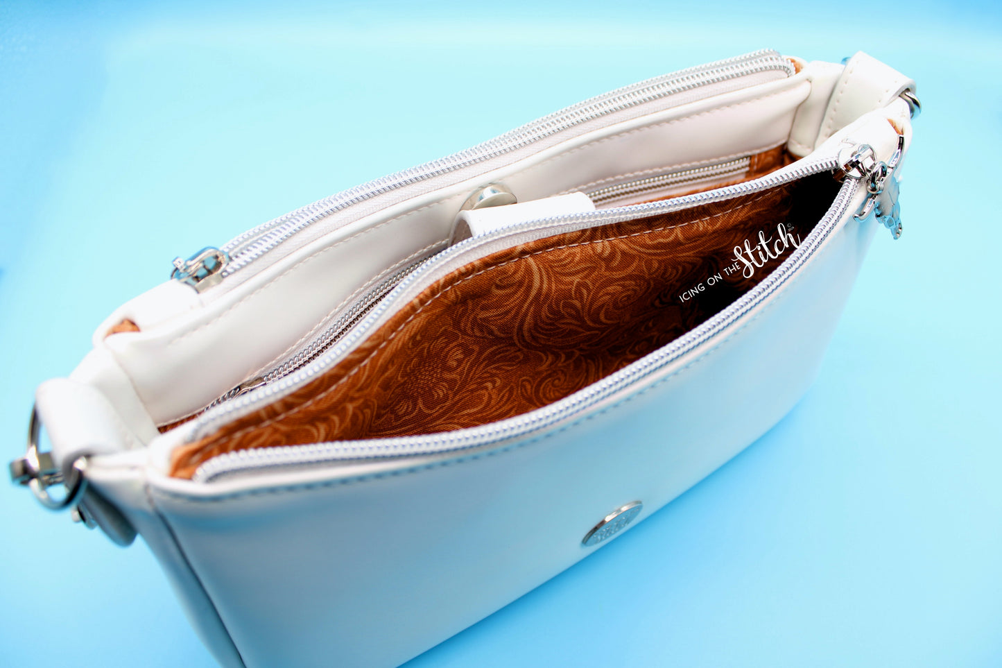 Pearl White "Silver Dollar" Aries Crossbody