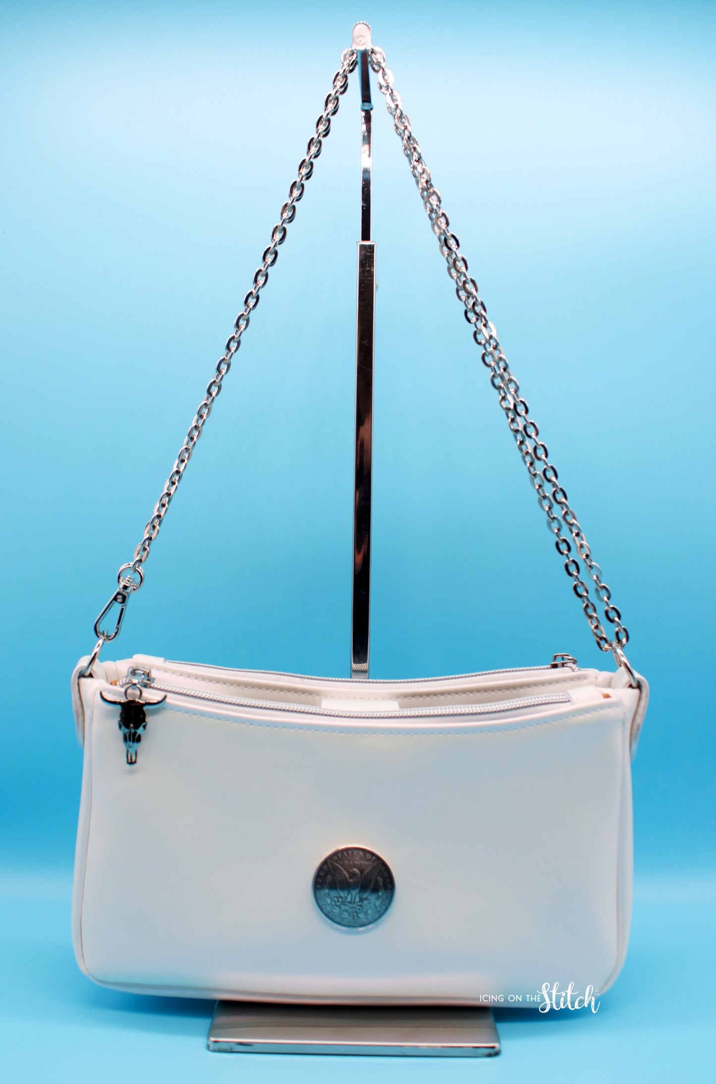 Pearl White "Silver Dollar" Aries Crossbody