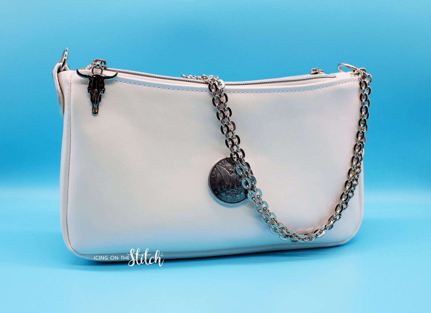 Pearl White "Silver Dollar" Aries Crossbody
