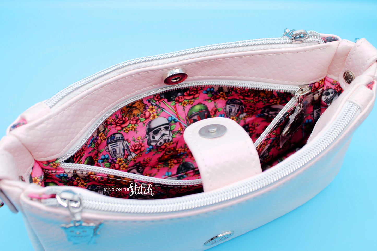 Pale Pink Scales Floral Wars Aries Crossbody