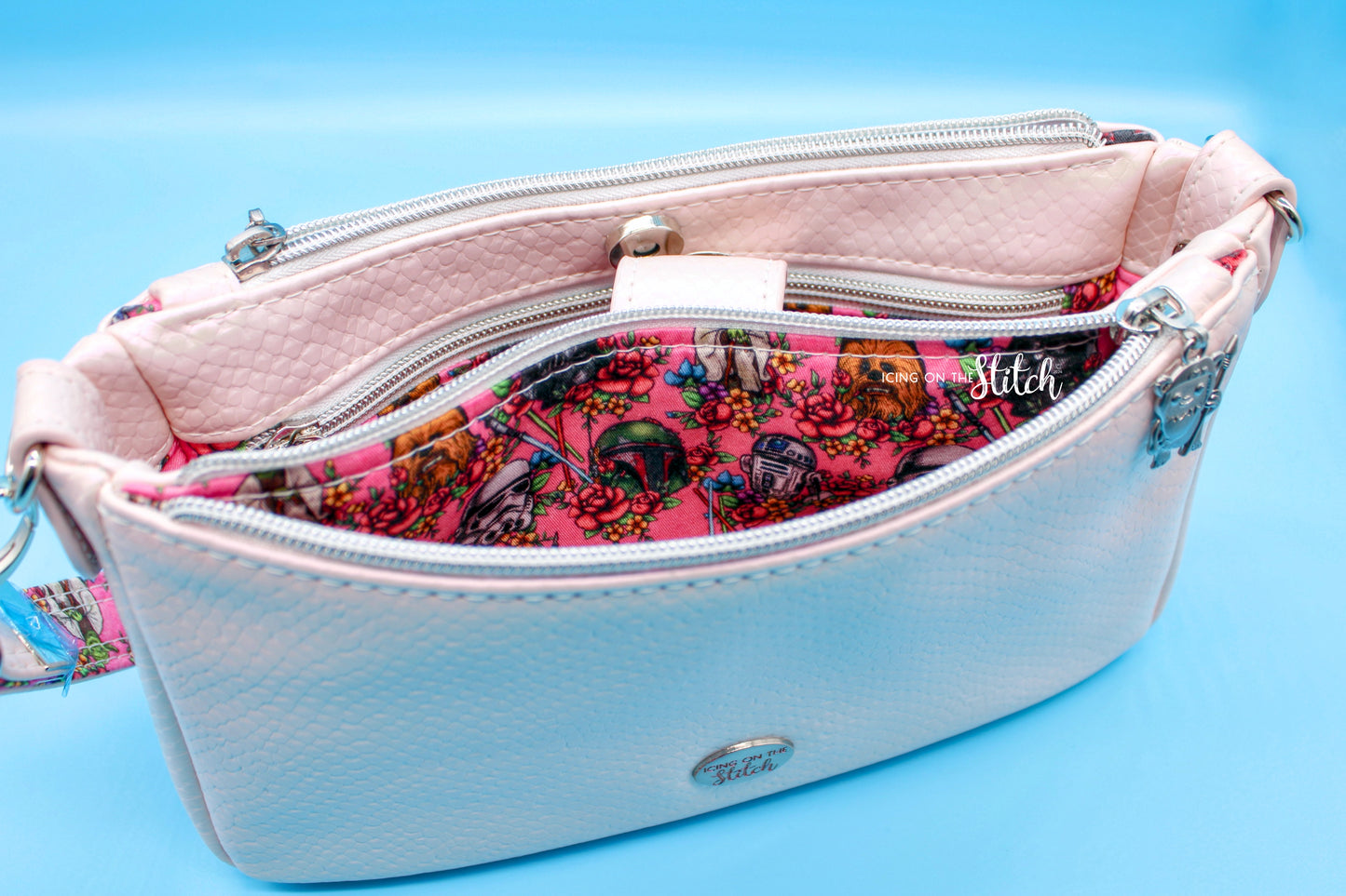 Pale Pink Scales Floral Wars Aries Crossbody