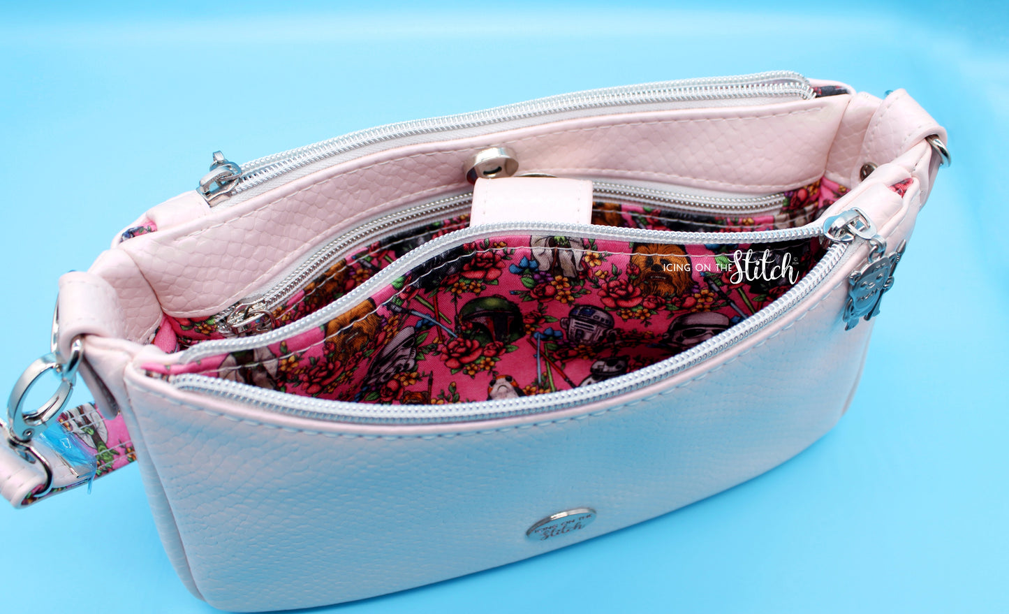 Pale Pink Scales Floral Wars Aries Crossbody