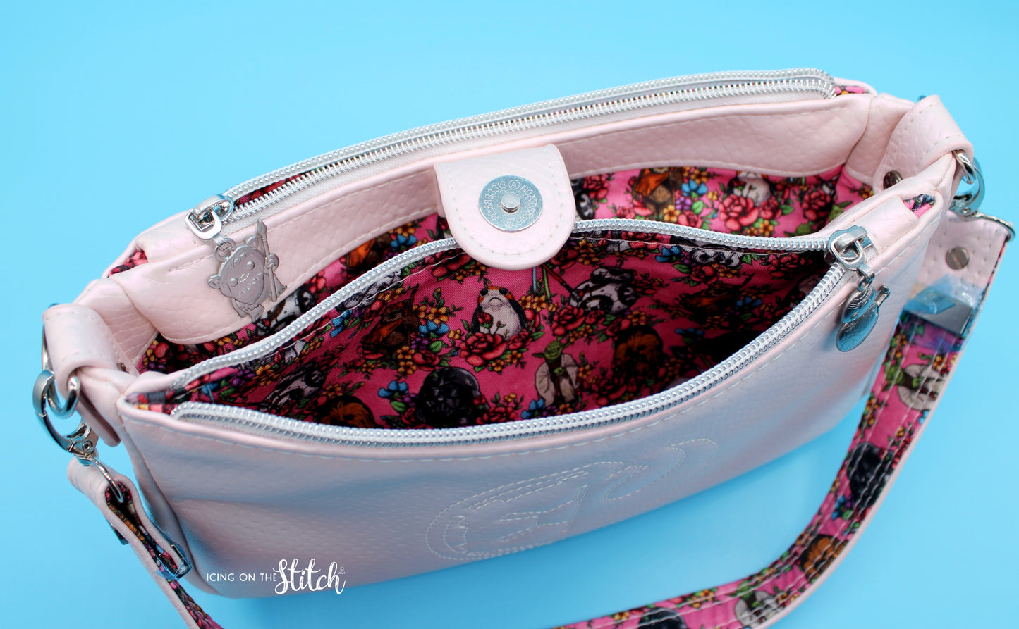 Pale Pink Scales Floral Wars Aries Crossbody