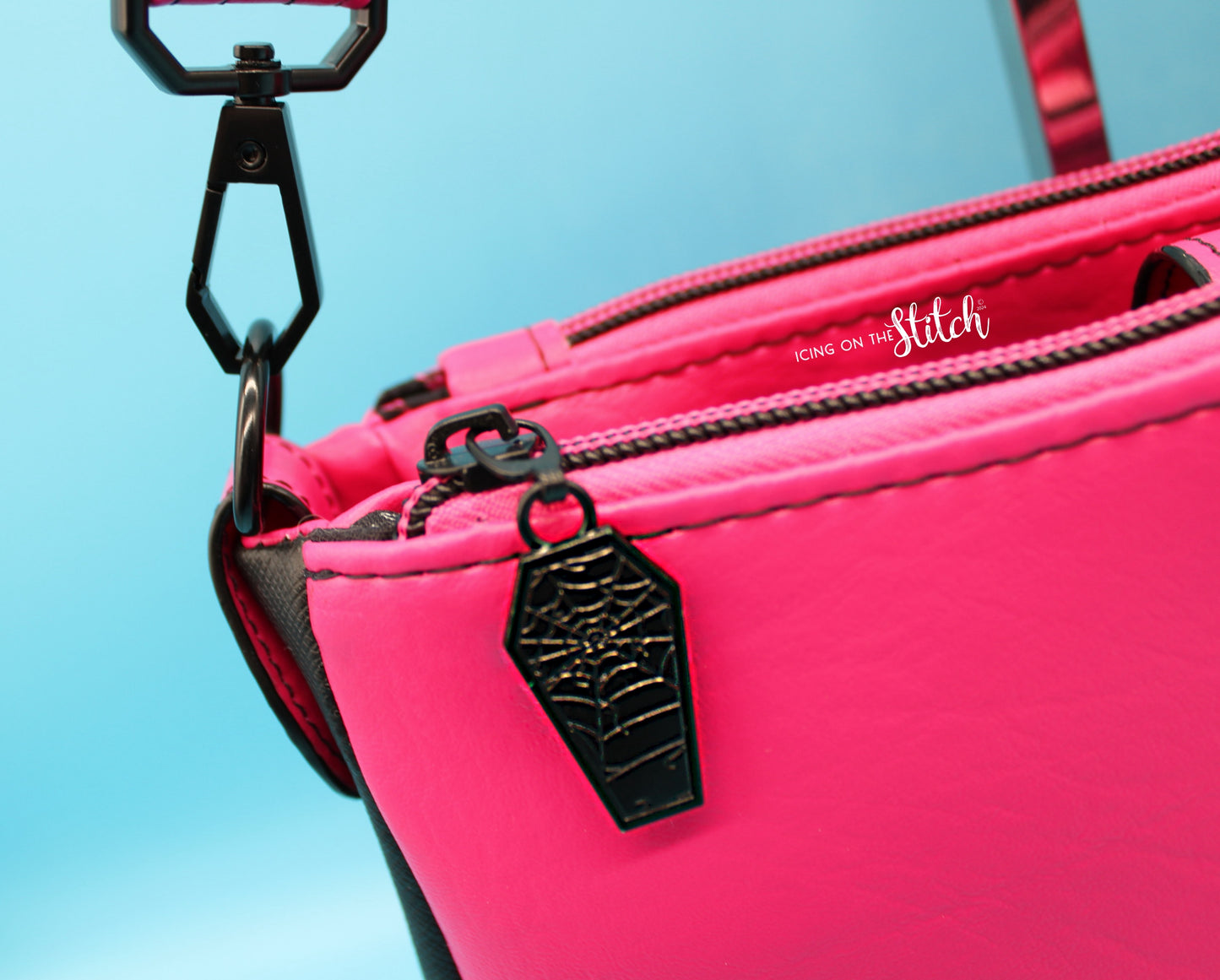 Black and Pink Gothic Aries Crossbody