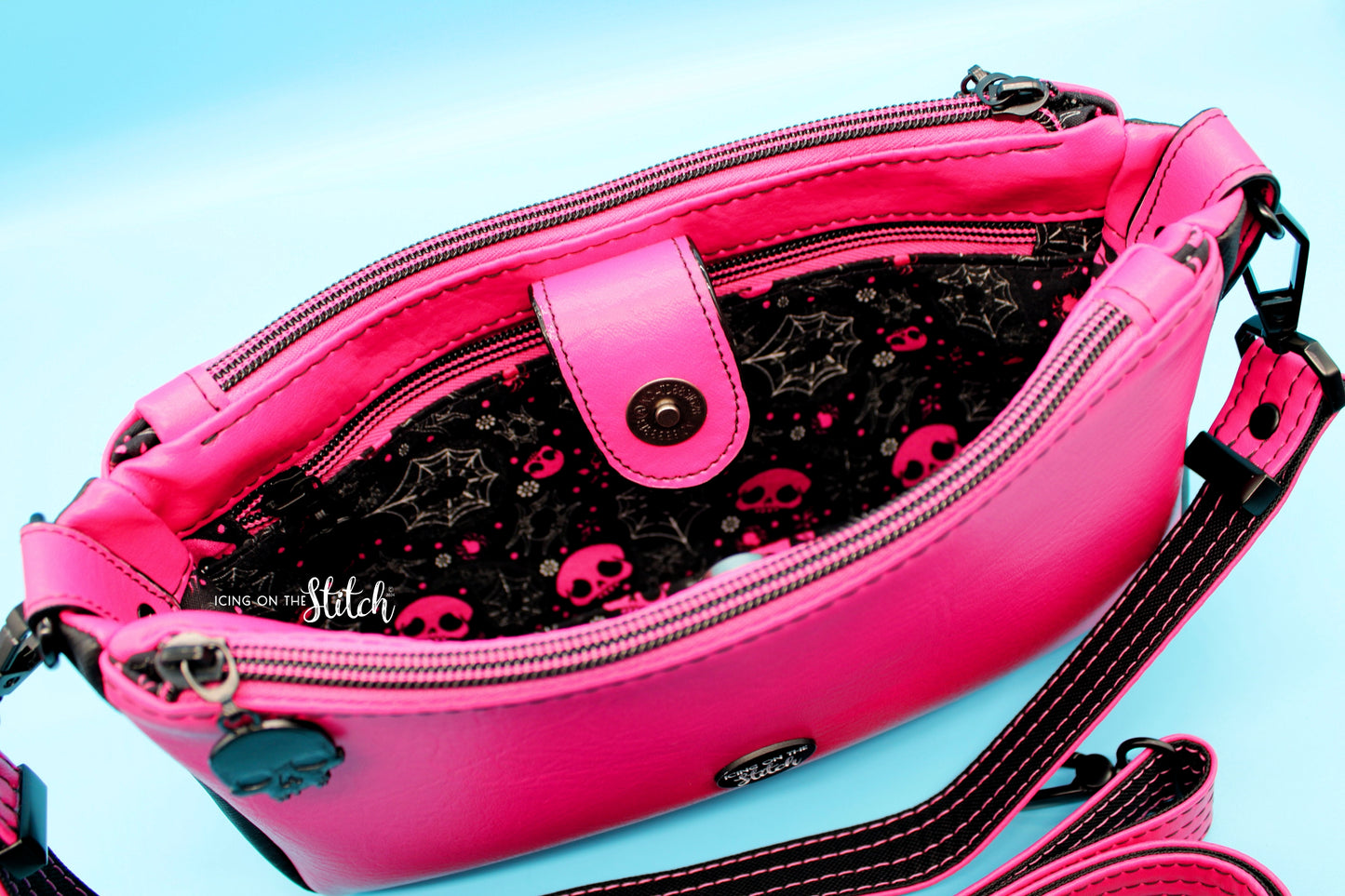 Black and Pink Gothic Aries Crossbody