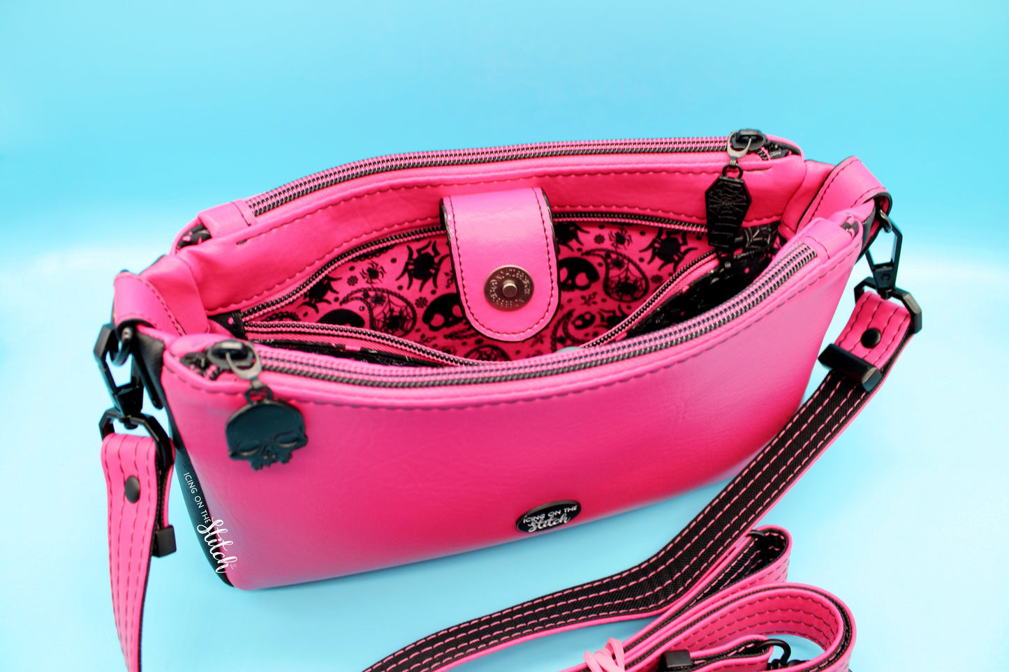 Black and Pink Gothic Aries Crossbody