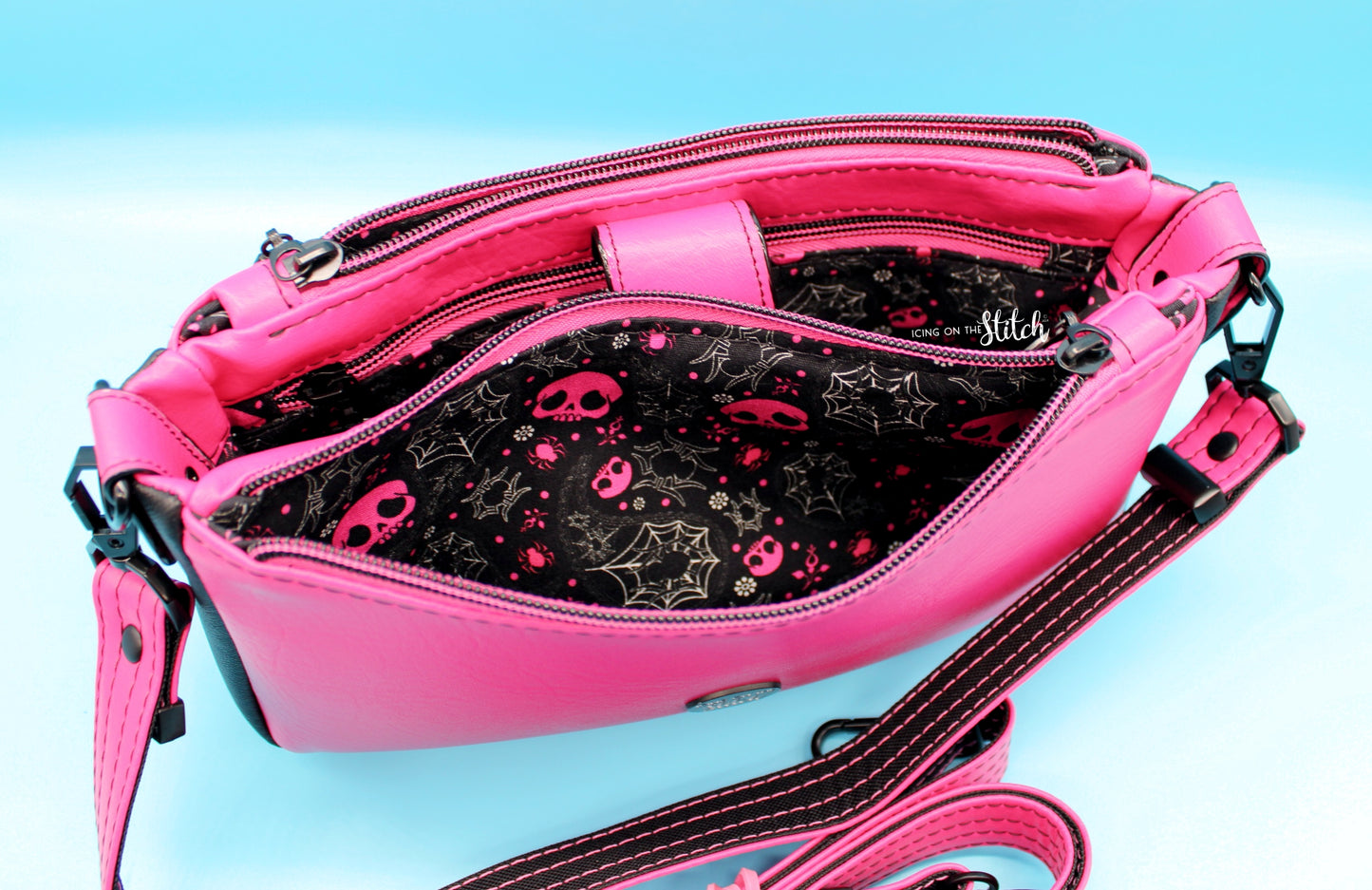 Black and Pink Gothic Aries Crossbody