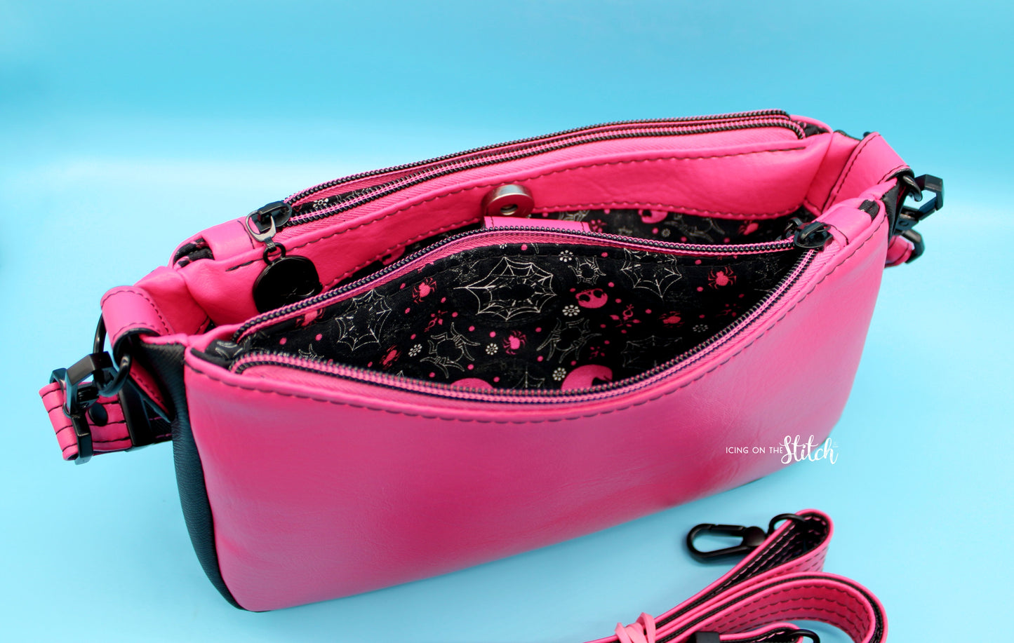 Black and Pink Gothic Aries Crossbody