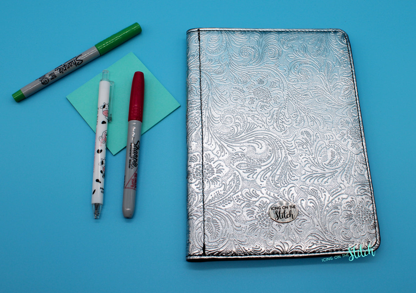 Tooled Silver Junior Legal Pad Cover