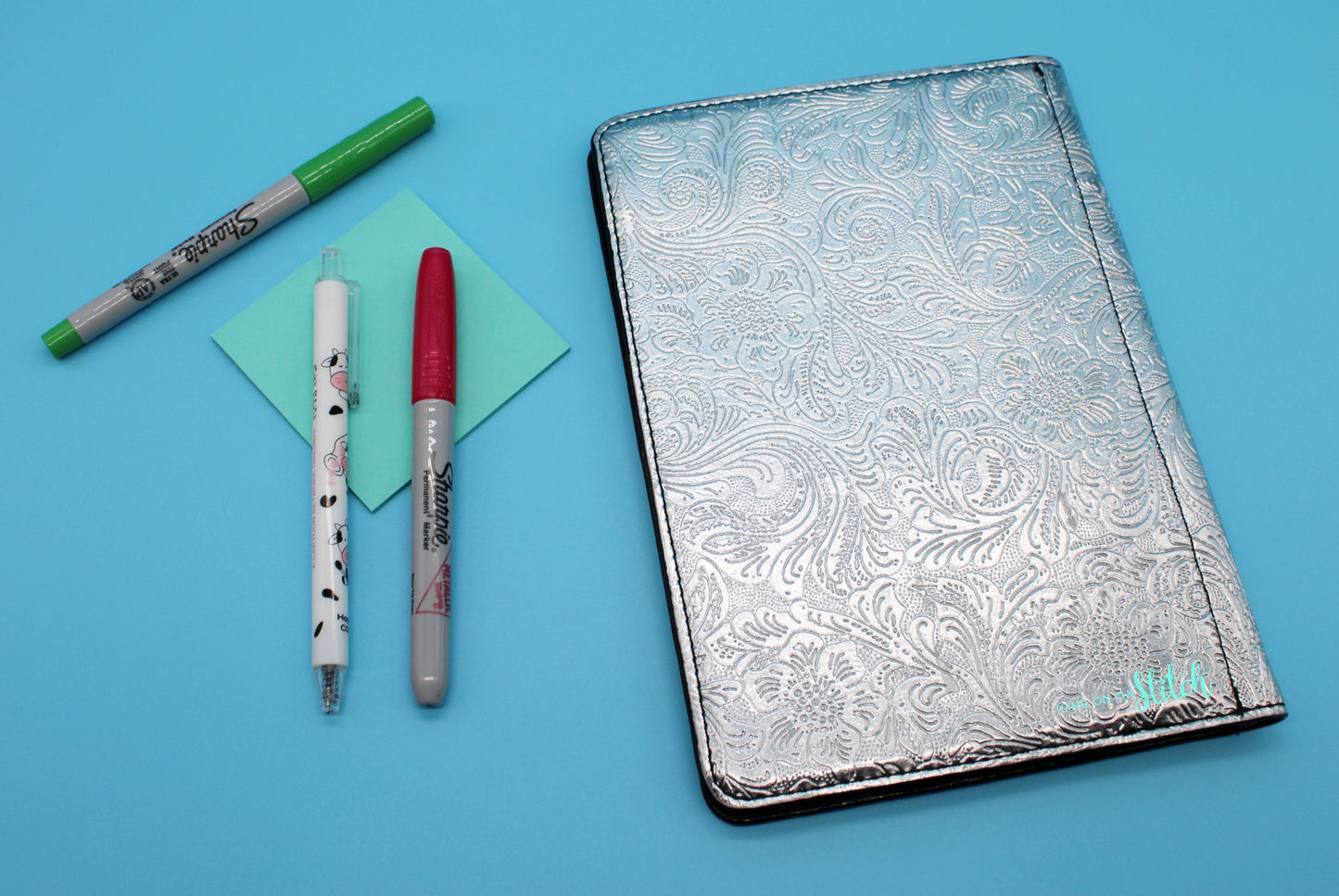 Tooled Silver Junior Legal Pad Cover