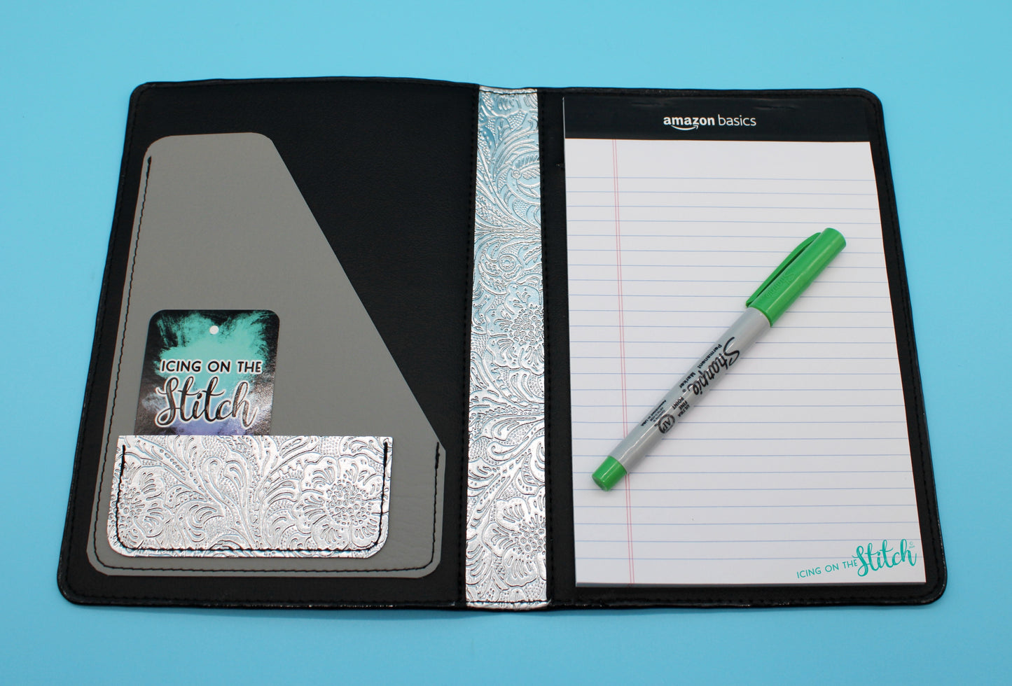 Tooled Silver Junior Legal Pad Cover
