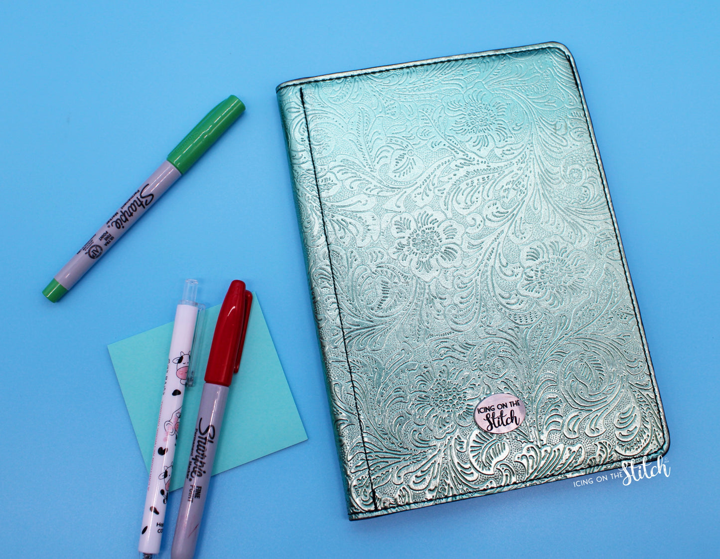 Tooled Teal Junior Legal Pad Cover