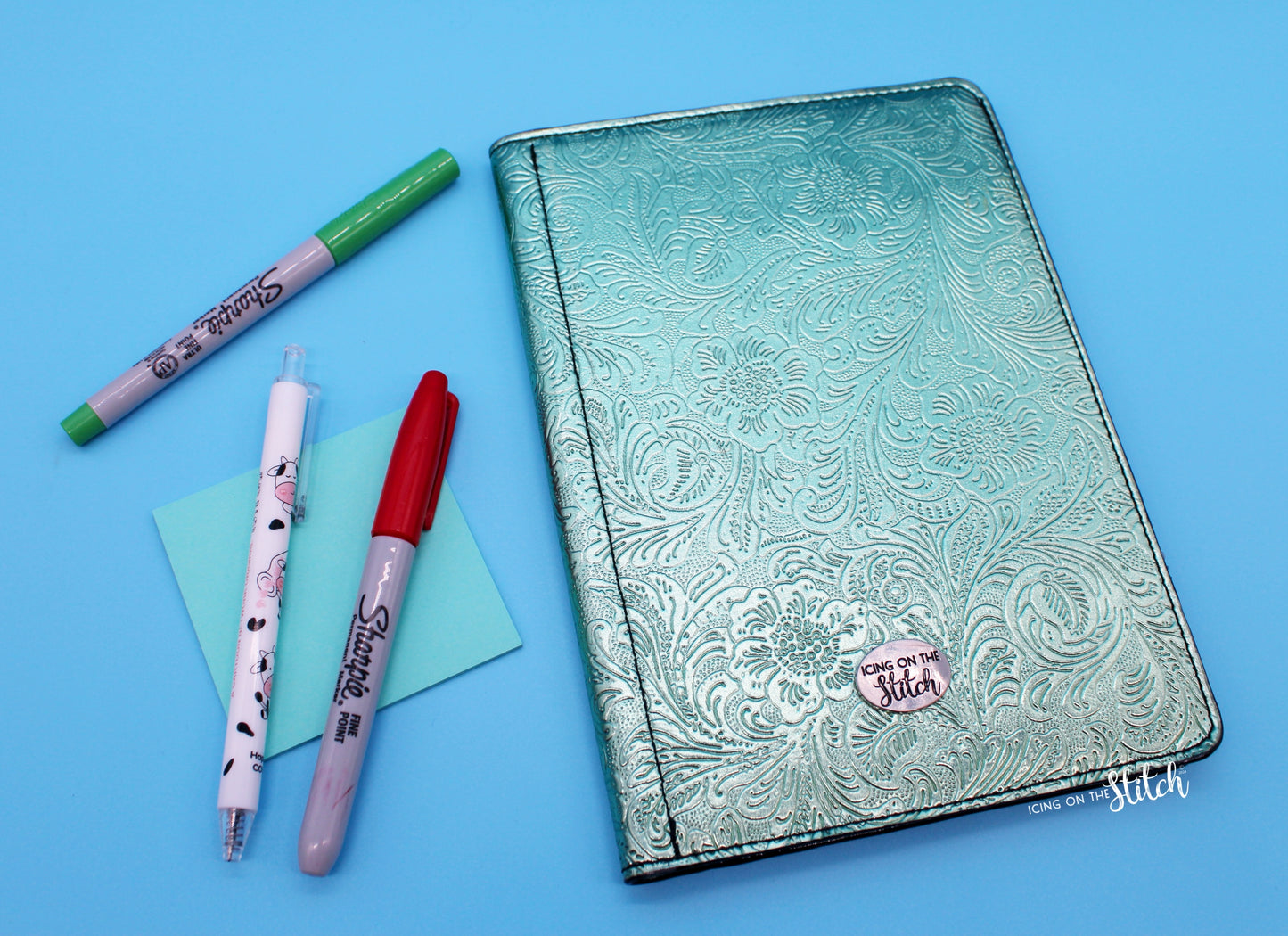 Tooled Teal Junior Legal Pad Cover