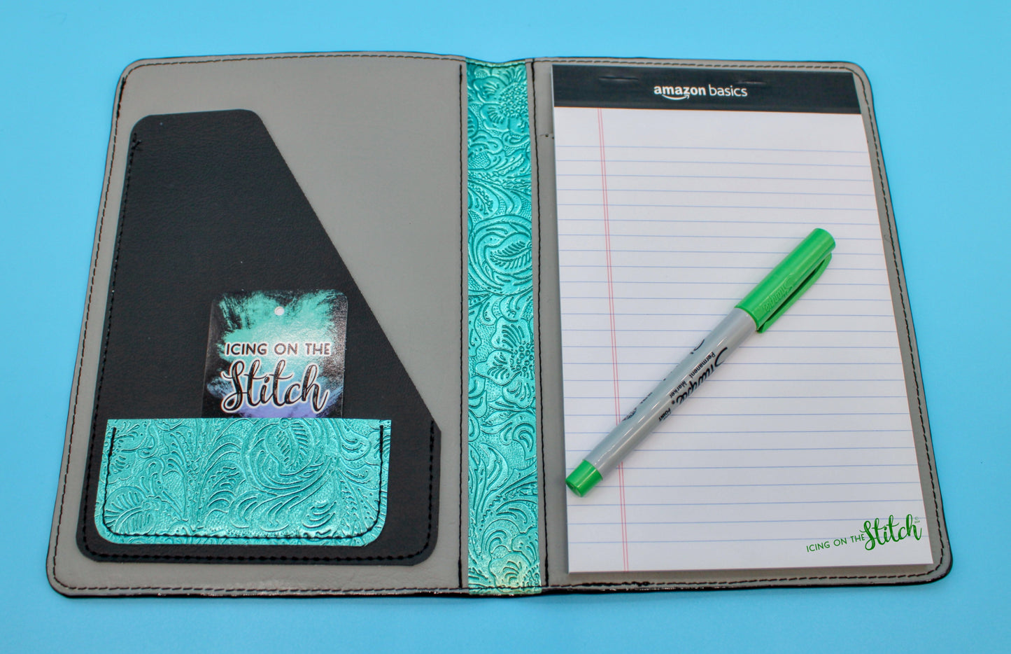 Tooled Teal Junior Legal Pad Cover