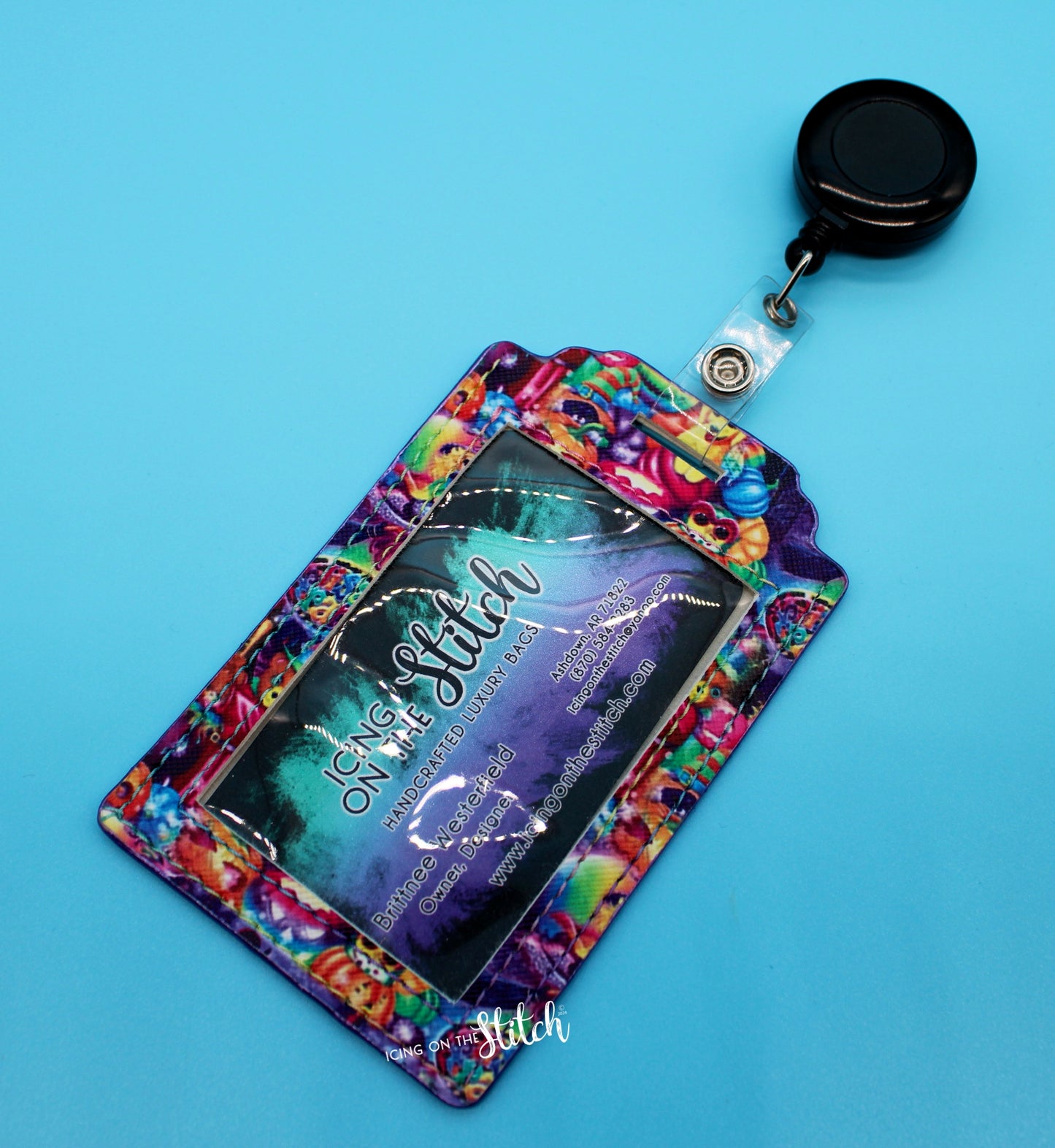 Neon Animals ID Holder with Purple Edge