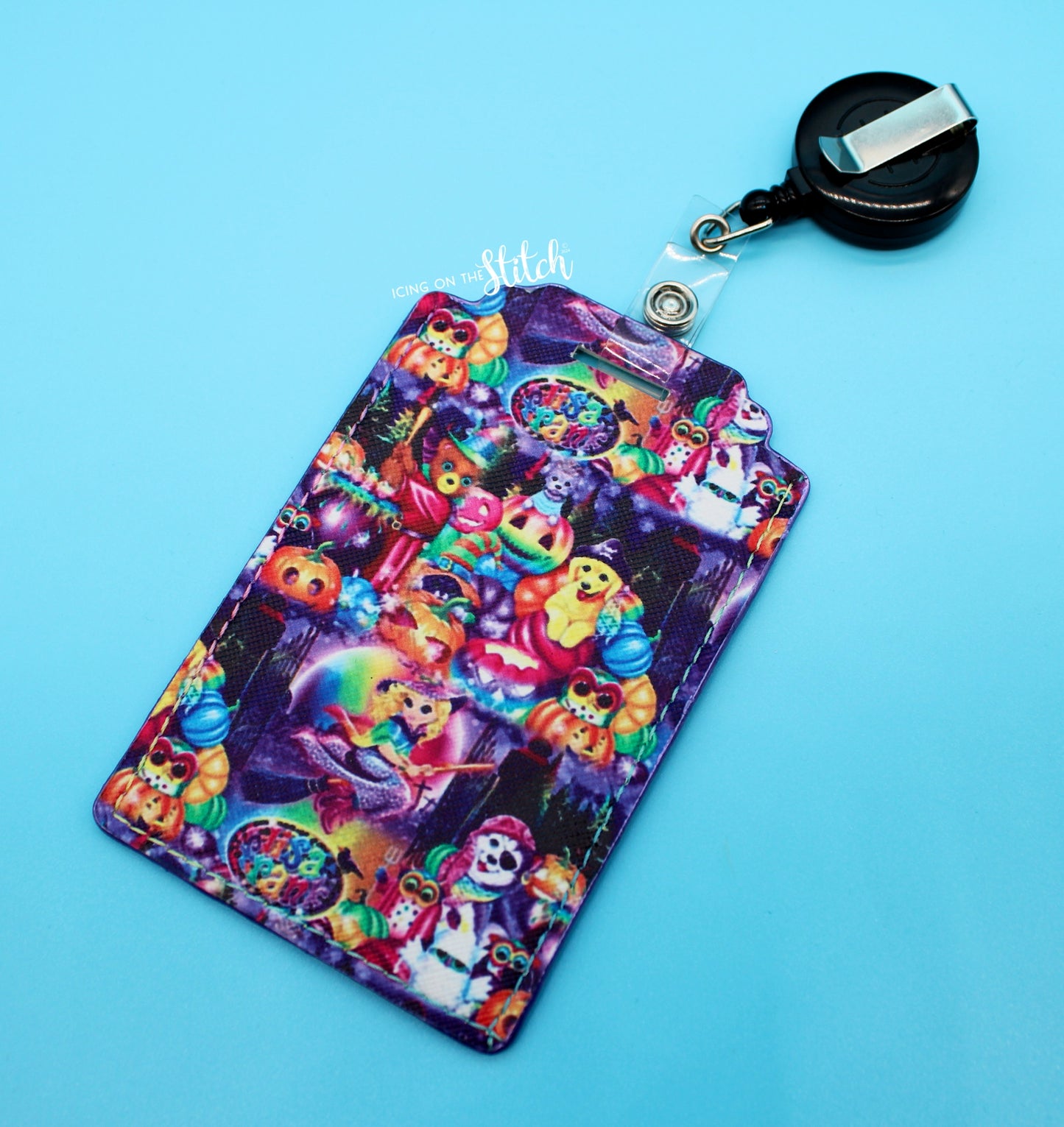 Neon Animals ID Holder with Purple Edge