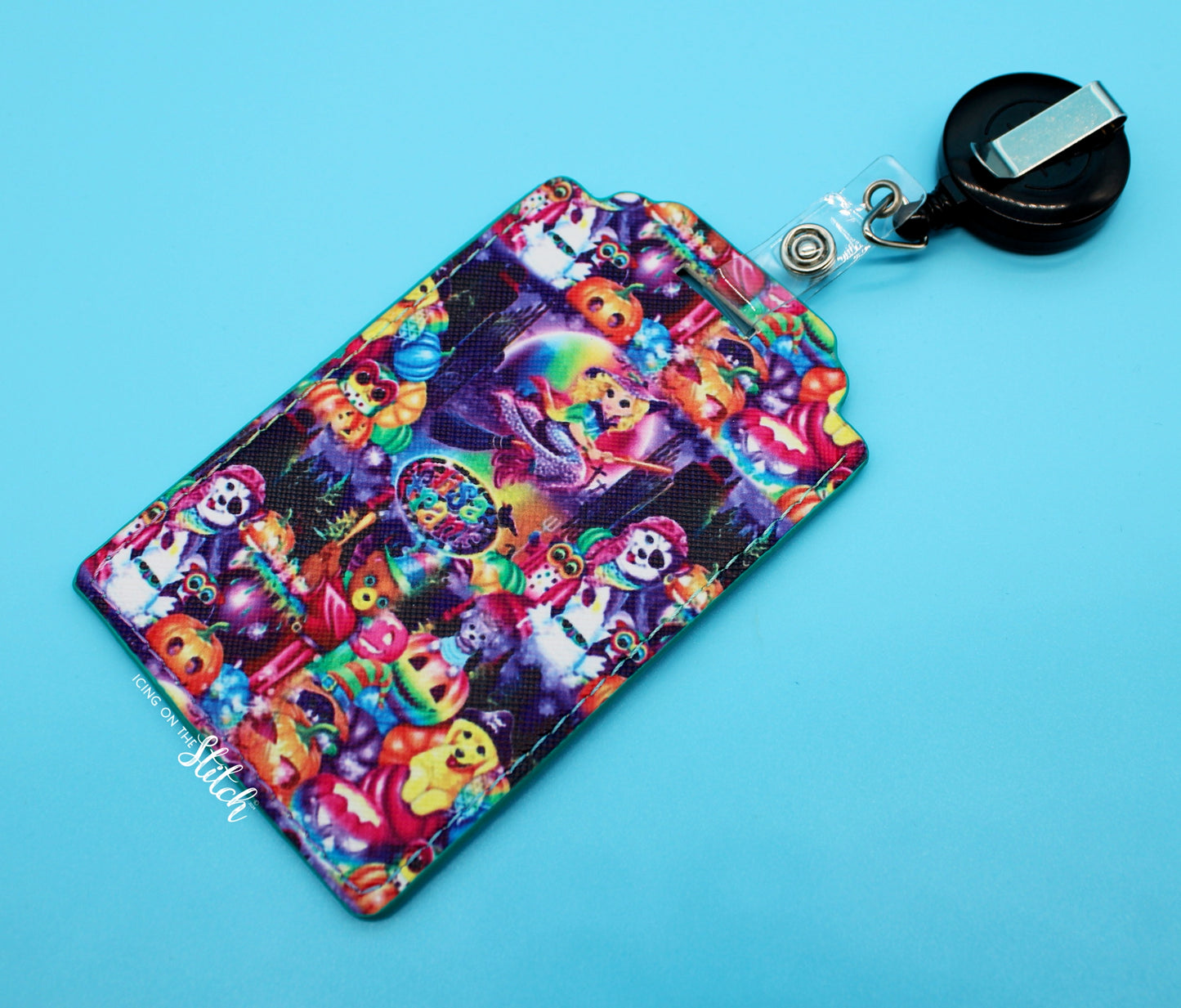 Neon Animals ID Holder with Teal Edge