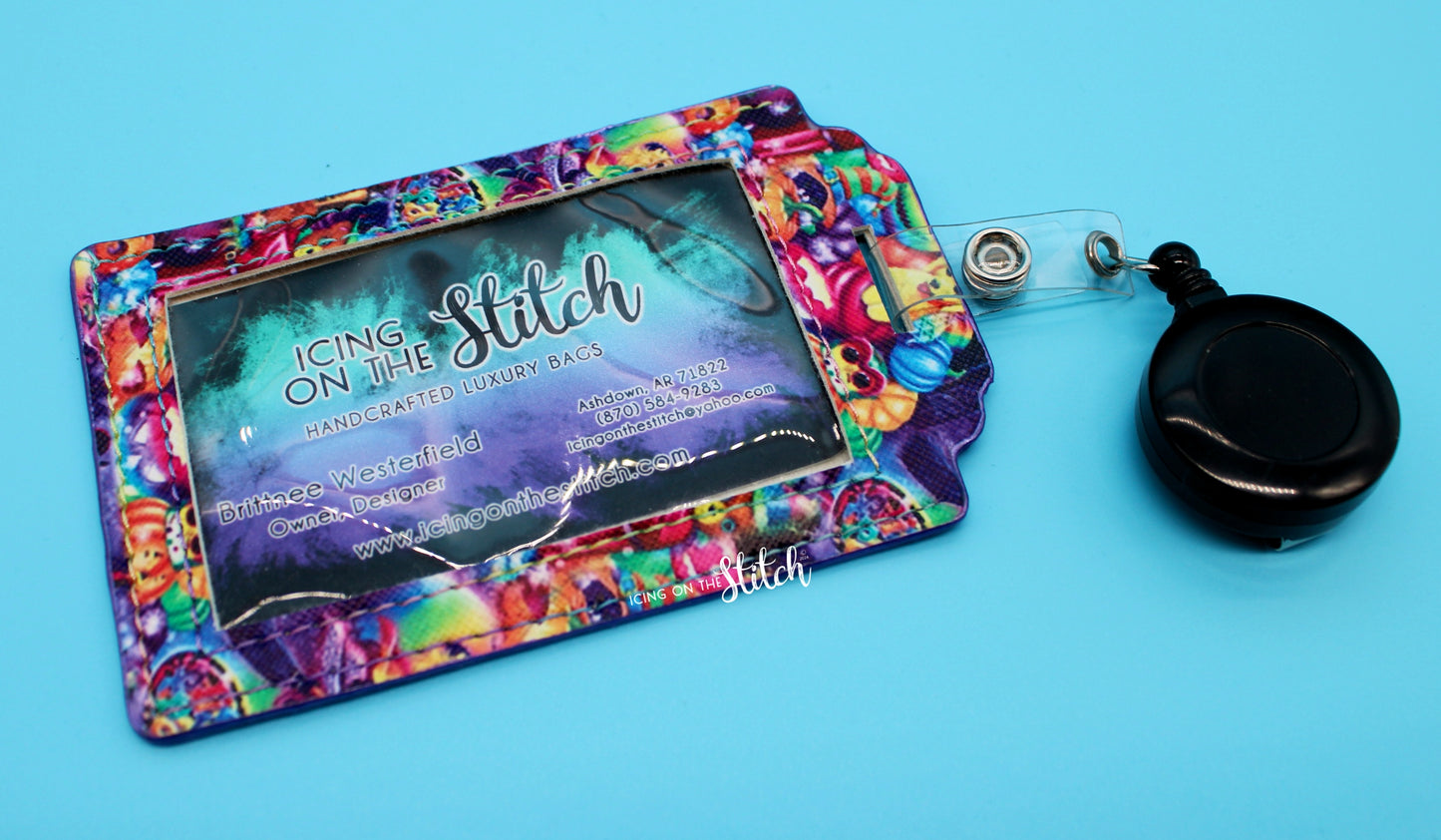 Neon Animals ID Holder with Purple Edge