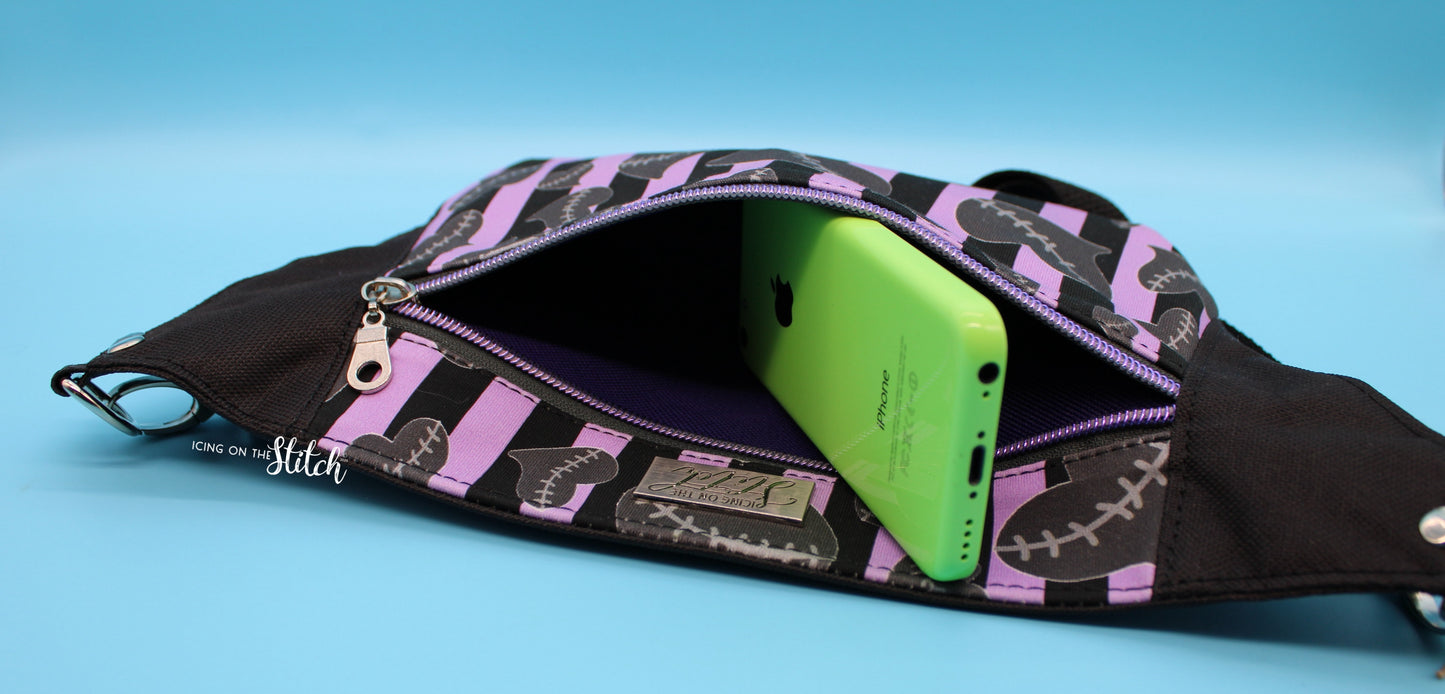 Purple and Black Waist Pack