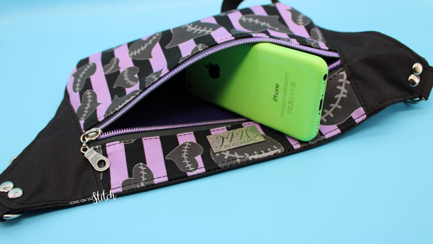 Purple and Black Waist Pack