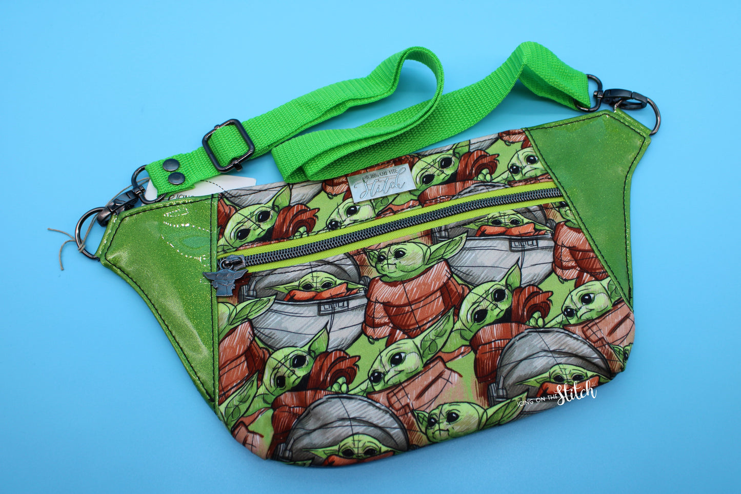 Baby Y Waist Pack with Green Glitter