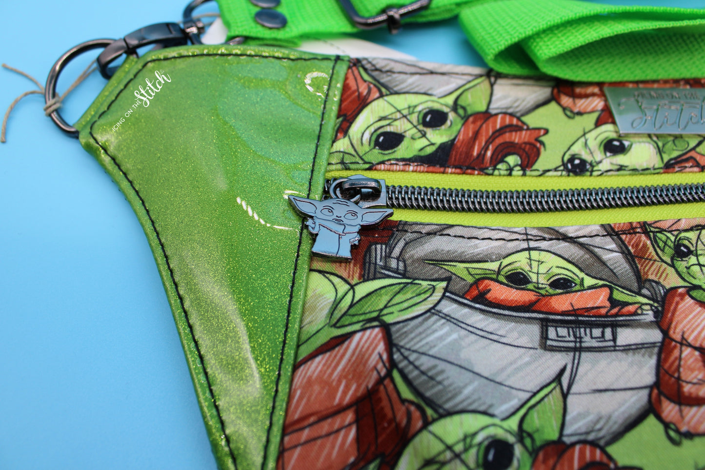 Baby Y Waist Pack with Green Glitter