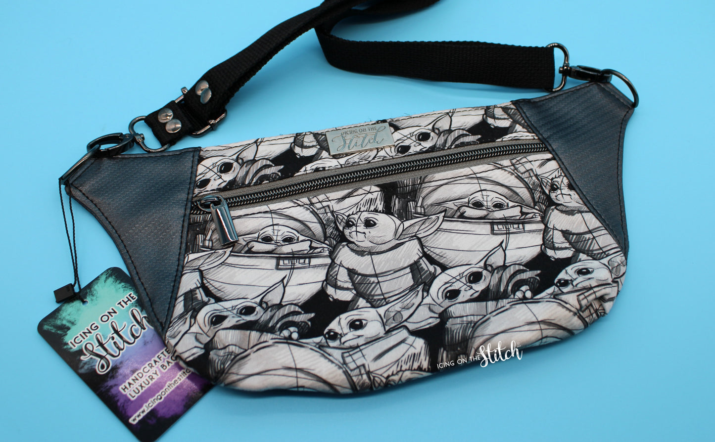 Baby Yoda Black and White Waist Pack