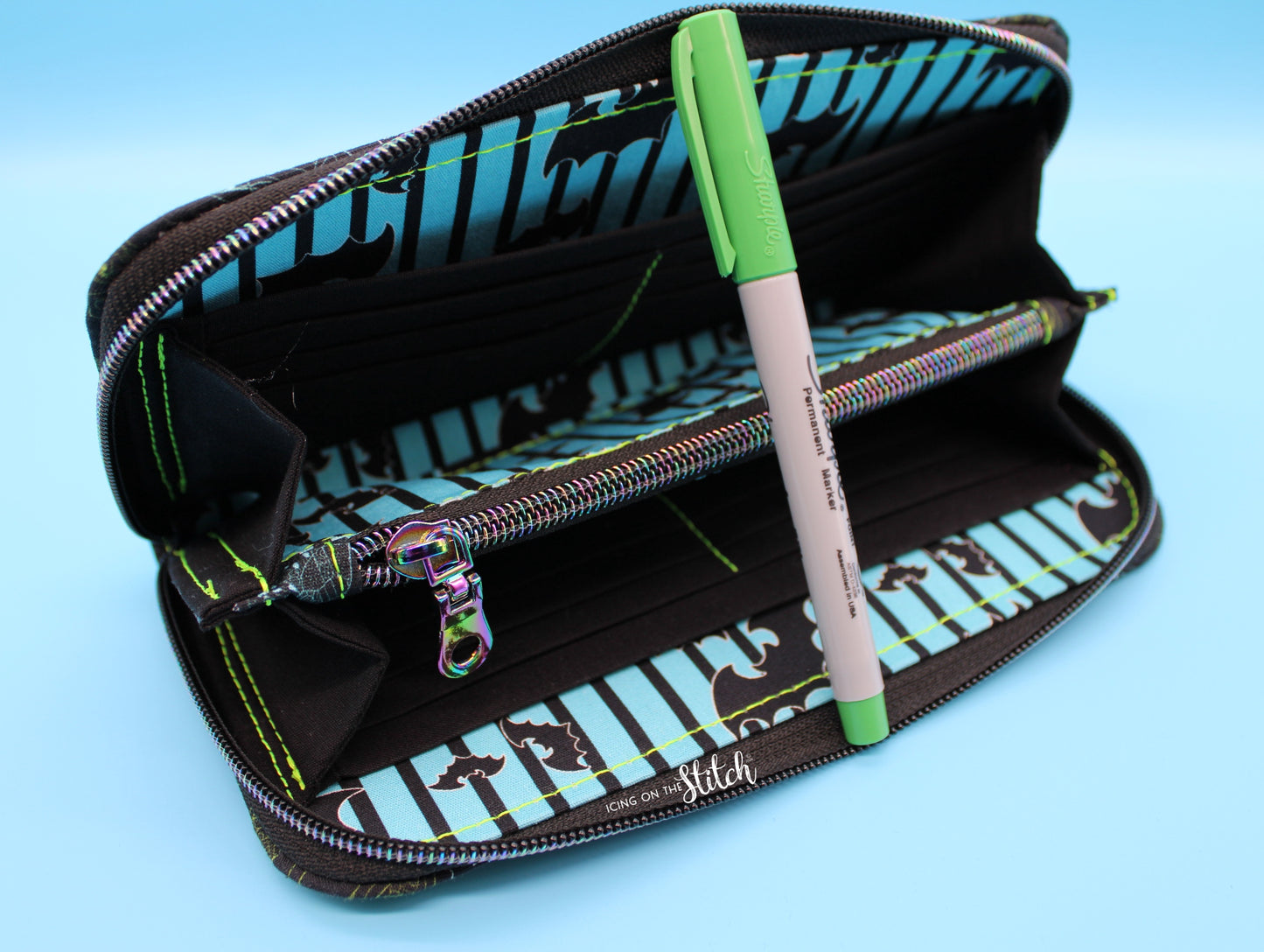 Neon Sally Zip Around Wallet